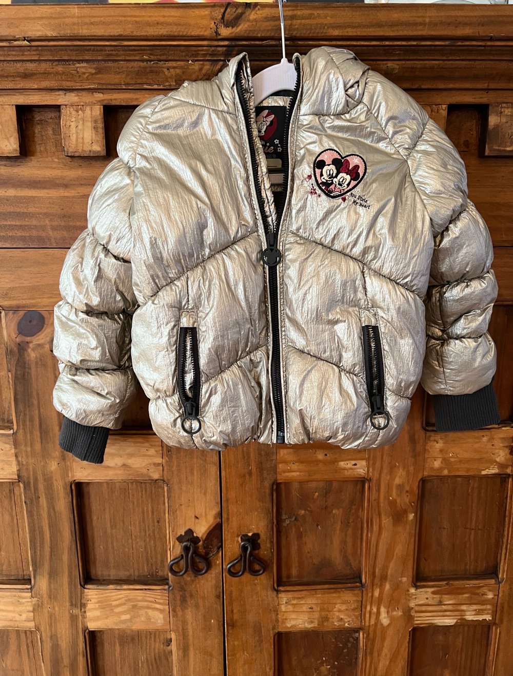 Disney Winterjacke Mädchen Minnie Maus Silber 98