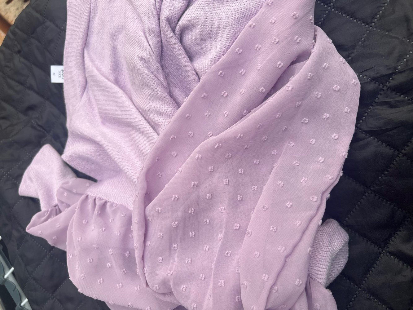 Rosa / Flieder farbende Damen Bluse mit durchsichtigen Ärmeln