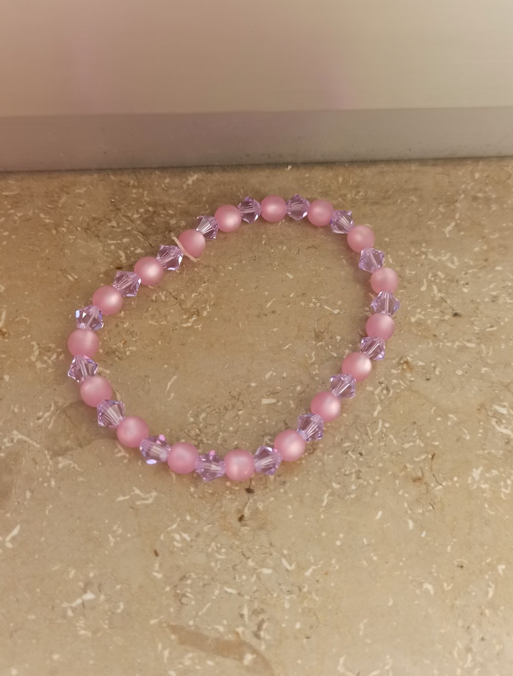 kleine Kinderarmband - Einzelstück - elastische Band Versand 2€ / Farbe Rosa / lila