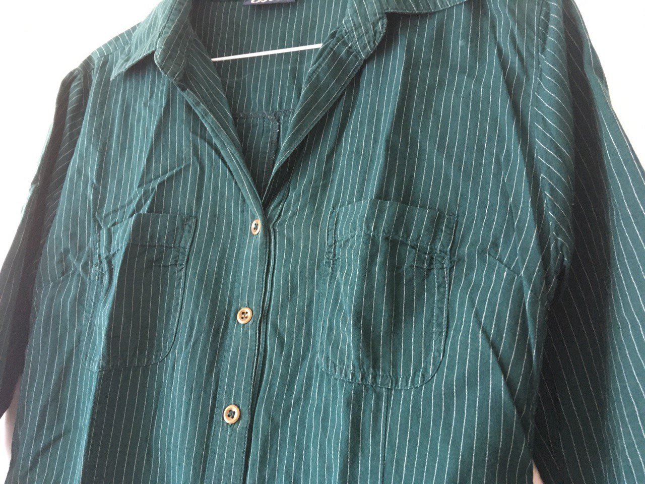 Lange dunkelgrüne Bluse