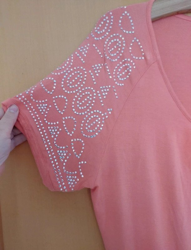 rosa Tshirt mit Pailetten Gr.44/46
