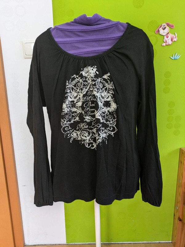 schwarzes Langarmshirt Gr.44/46