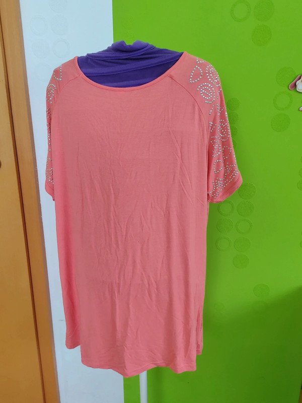 rosa Tshirt mit Pailetten Gr.44/46