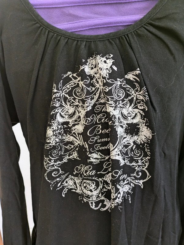schwarzes Langarmshirt Gr.44/46