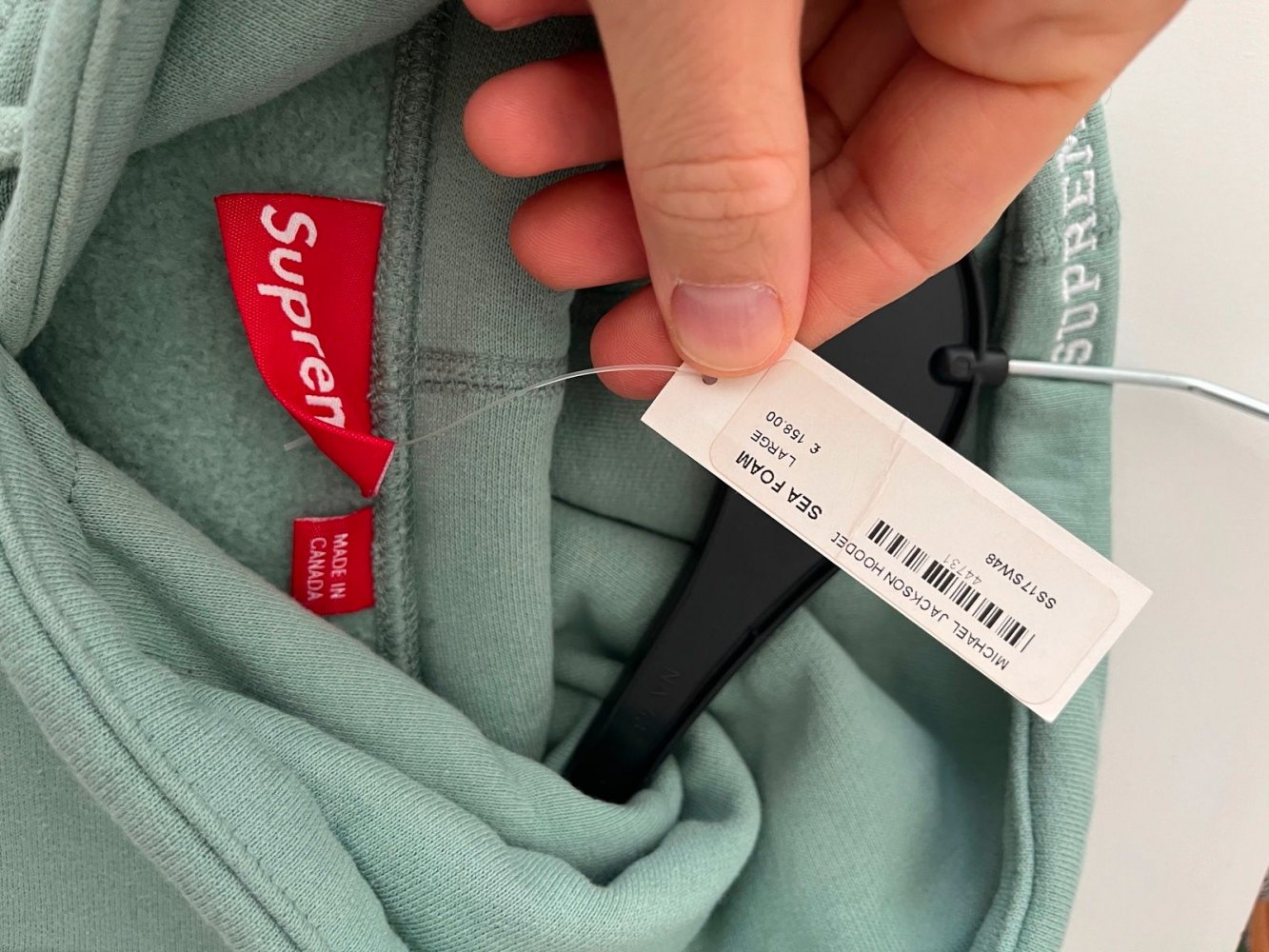 Supreme X Michael Jackson MJ Photo Hoodie Seafoam grün L Neu