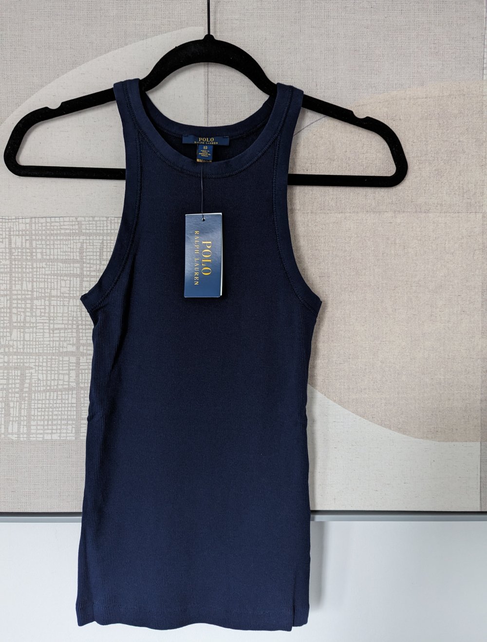 Polo Ralph Lauren Top blau Oberteil xs 32 34 neu Rippstrick Tanktop