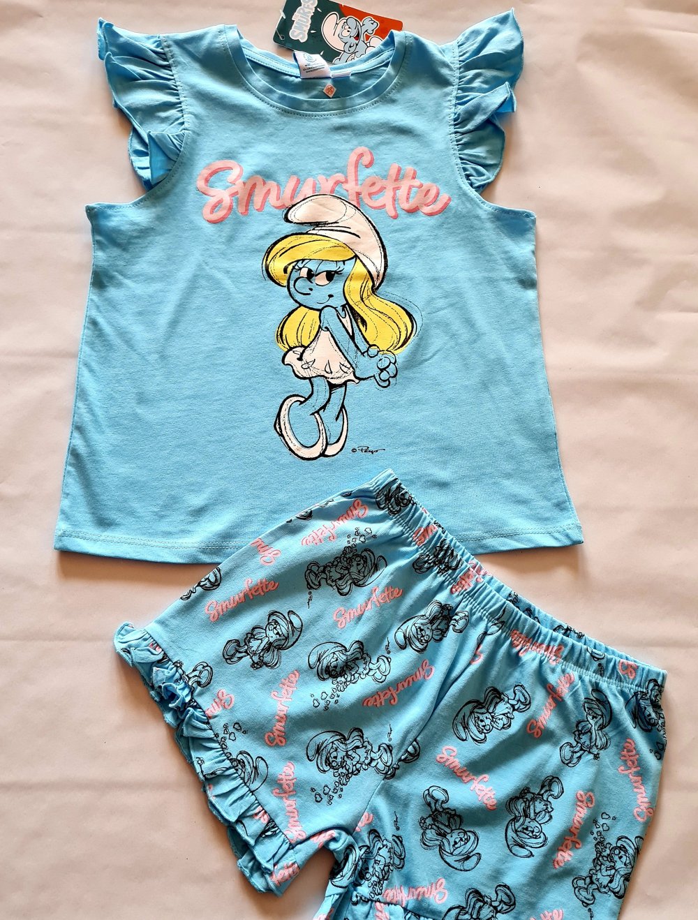 Disney die Schlümpfe, T-Shirt +Shorts, gr.110-116, Neu