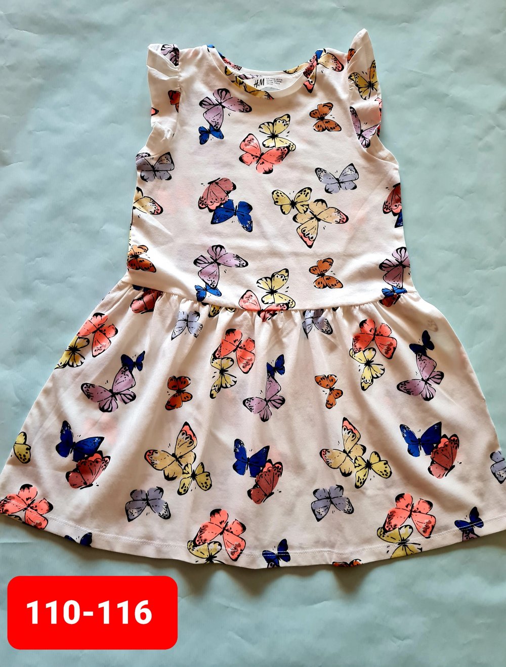 H&M Kleid Schmetterlinge, gr. 110-116, Neu