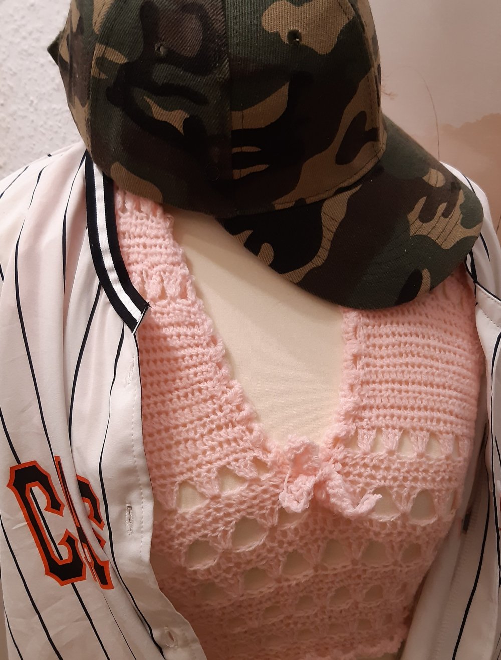 strick Top in pink handmode