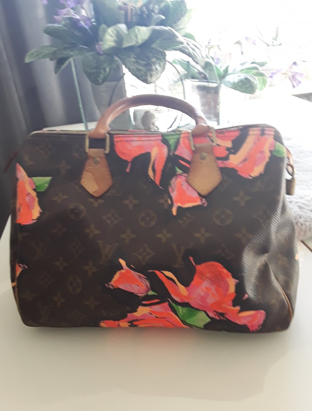 louis vuitton  Original  sprouse  roses speedy   30 Neon pink Tasche  limitiert