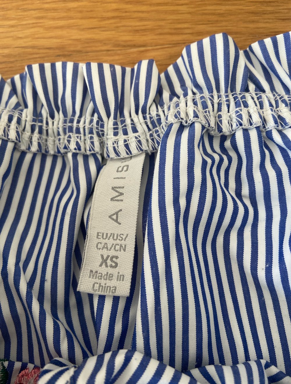 Bluse blau/weiß