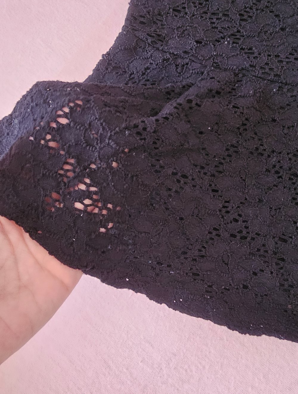 Bandshirt, mit Spitze, Schleife Detail vorne, blickdicht und rüschen Effekt unten, Größe XS