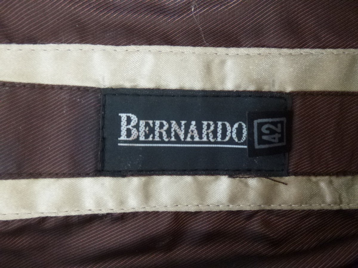  Bernardo S. Echt Lammleder Jacke braun Gr. 42 mit Pelzkragen