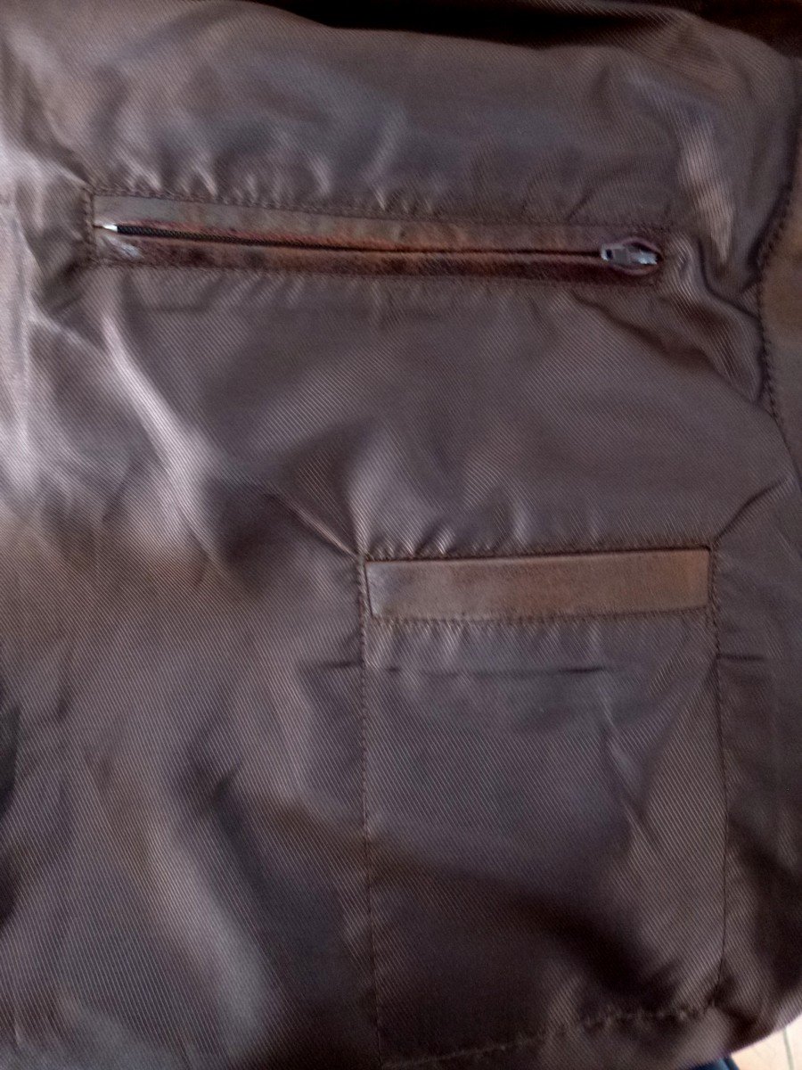  Bernardo S. Echt Lammleder Jacke braun Gr. 42 mit Pelzkragen