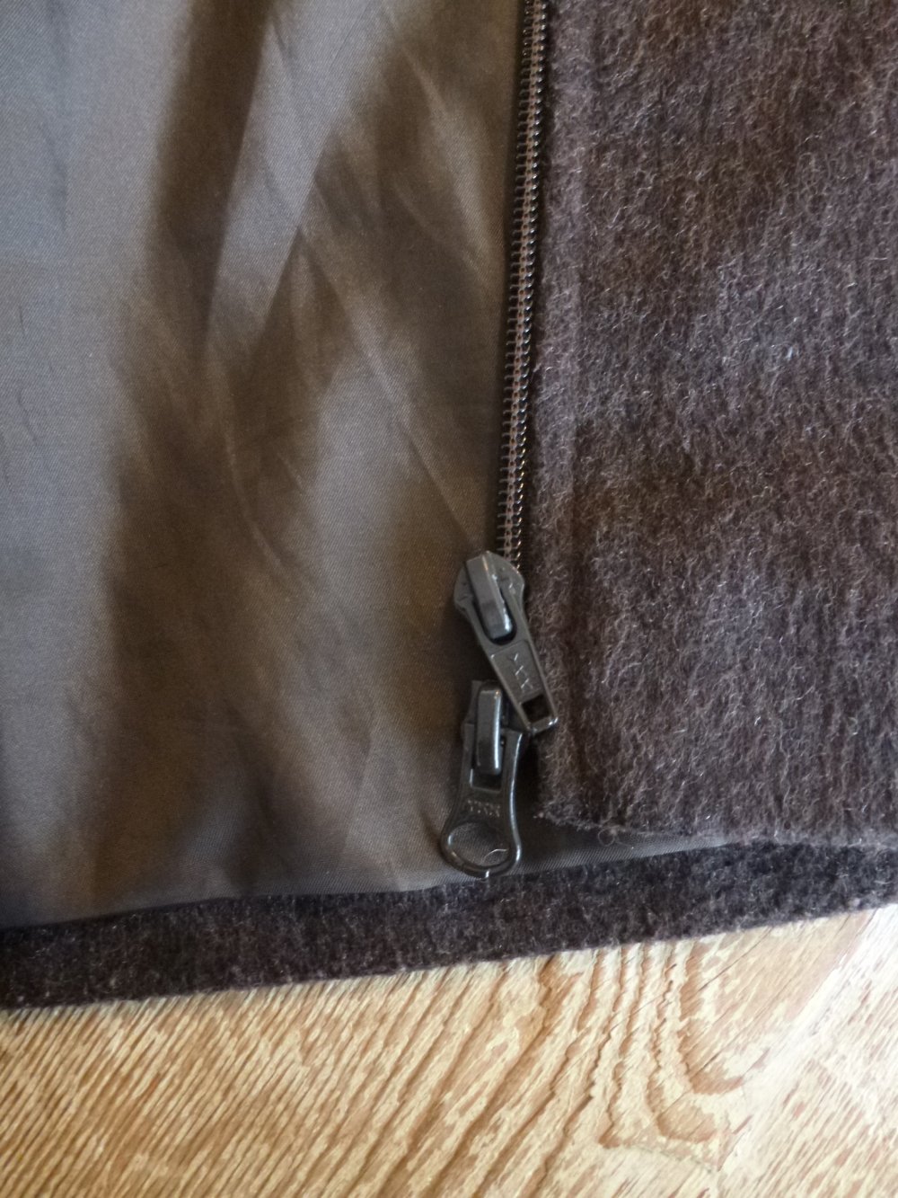  Angela Molino for Stottrop Jacke dunkelbraun Gr. 40 Wolle Stehkragen