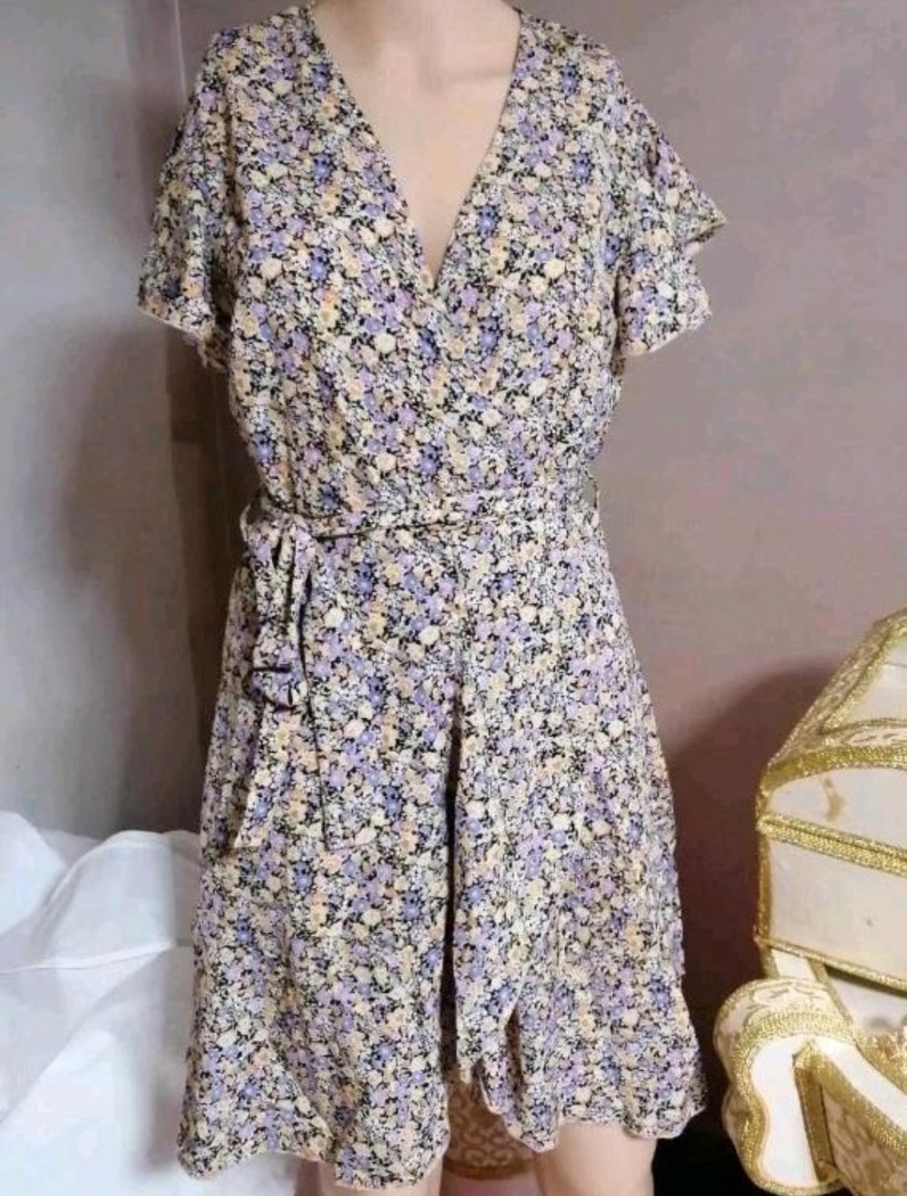 Sommerkleid Blumenkleid Gr S