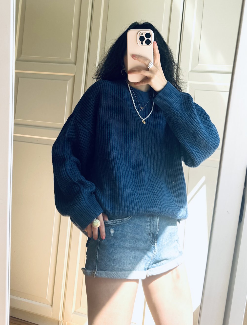 Pullover blau Größe XS-M