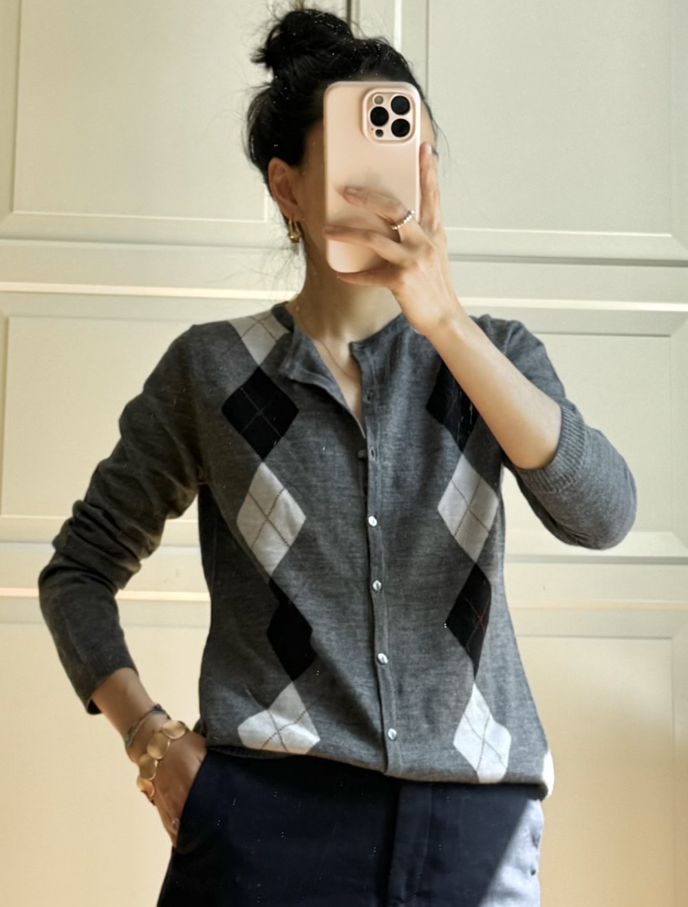 Cardigan Strickjacke dünn Strickpullover Grau Größe XS