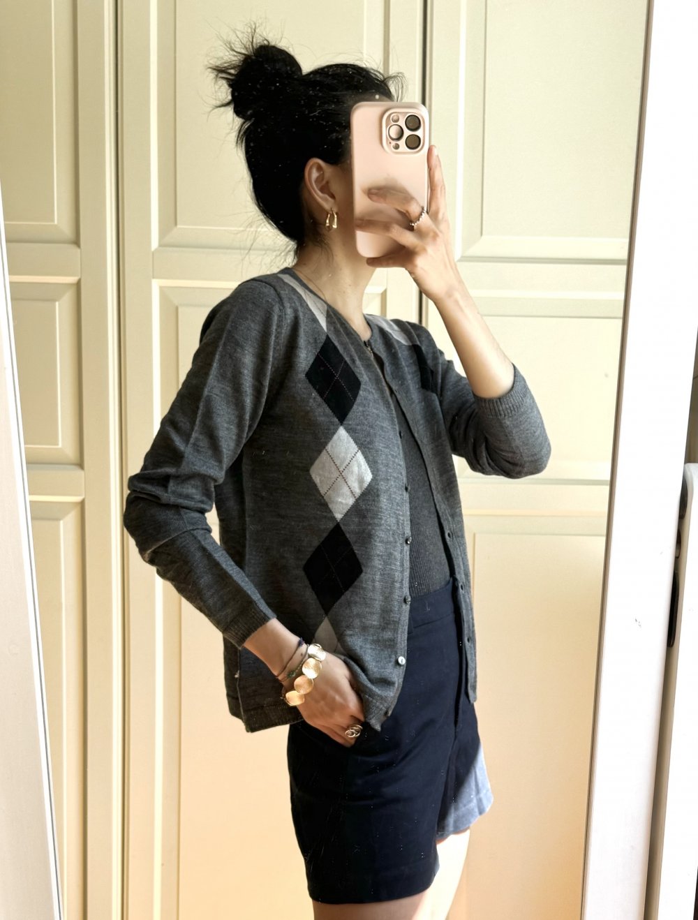 Cardigan Strickjacke dünn Strickpullover Grau Größe XS