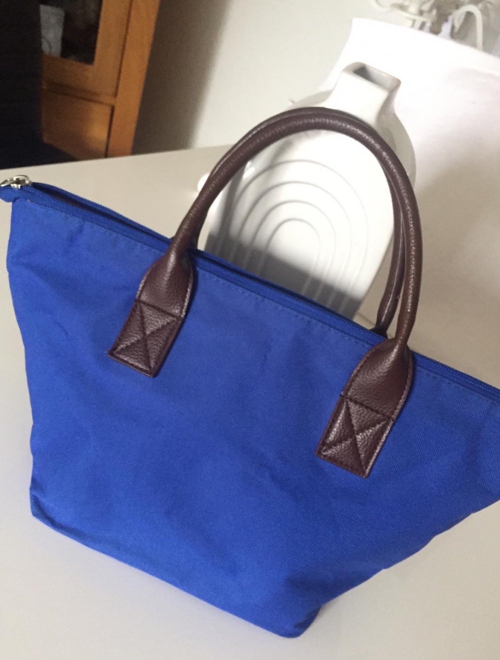 Shopper Tasche Blau Braun