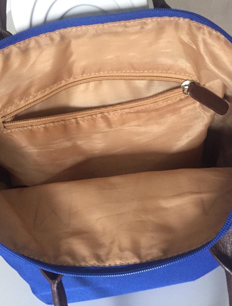 Shopper Tasche Blau Braun