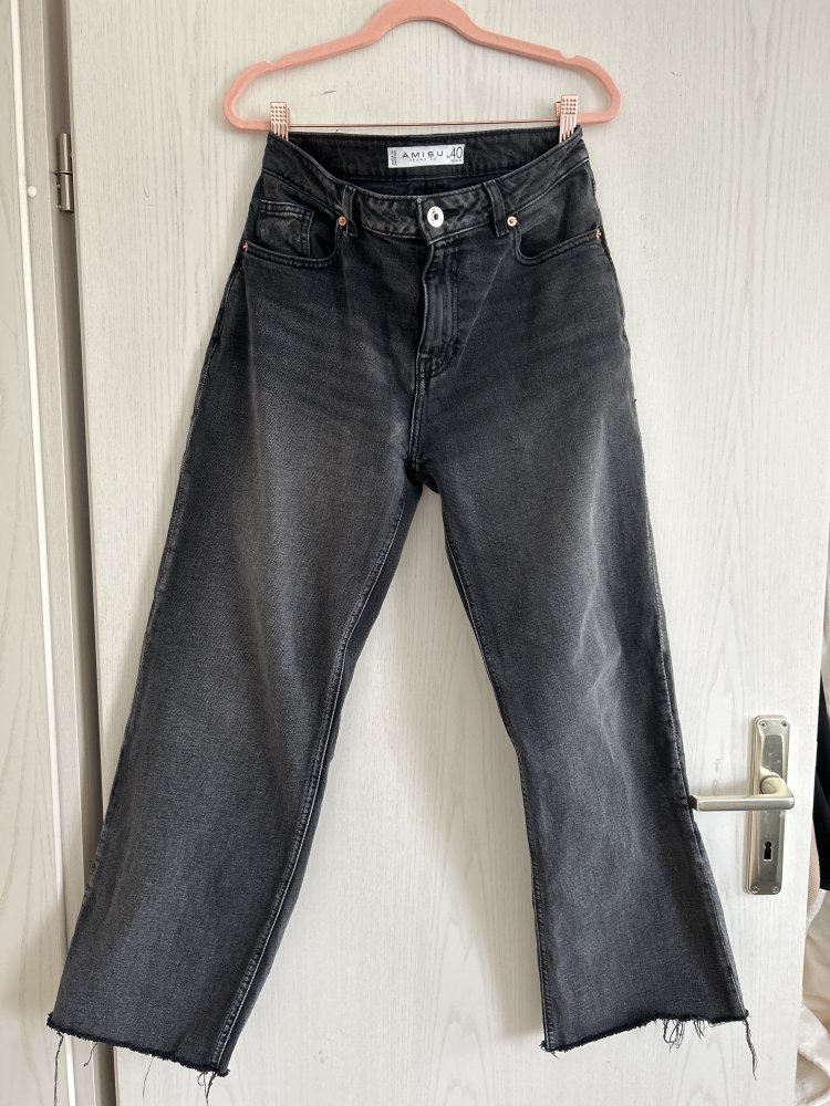 Wide Leg Jeans dunkelgrau