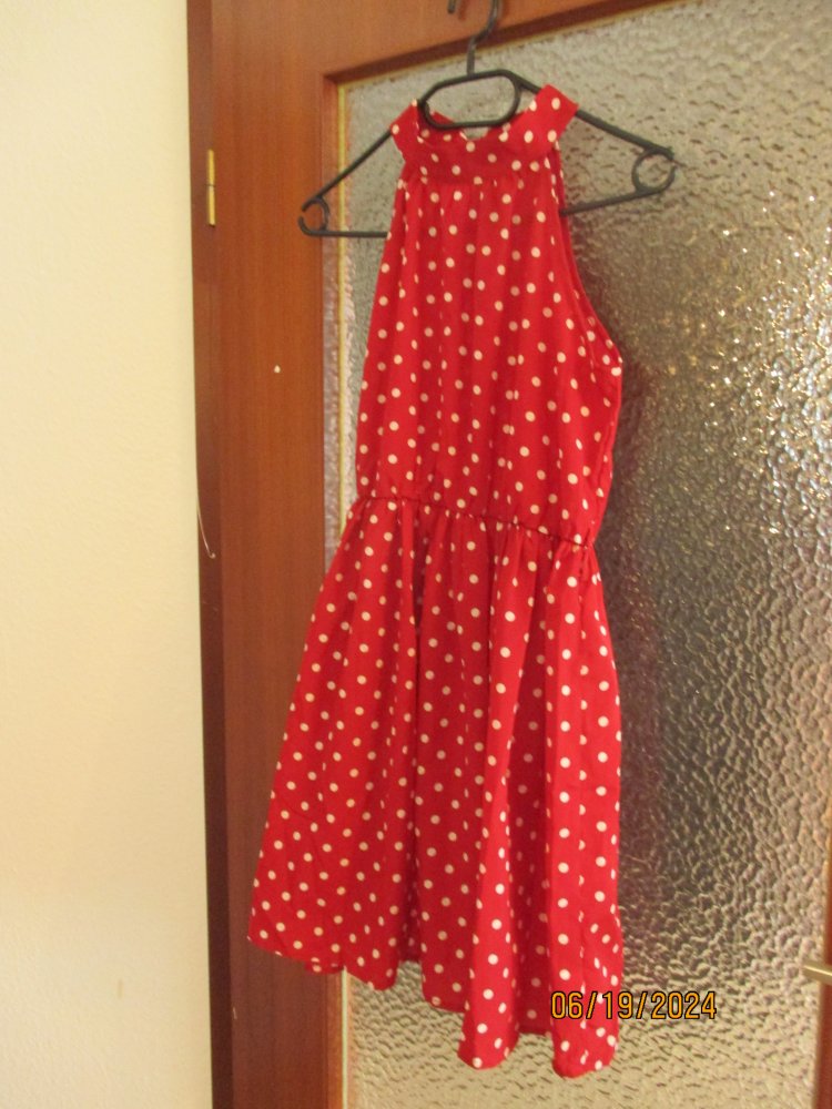 damen kleid neu gr.s rot weiß gepunktet 