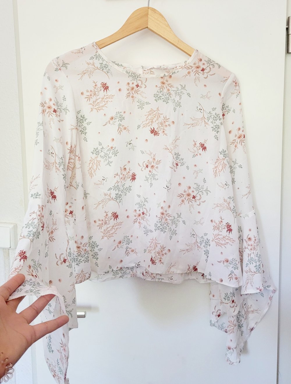 Bluse Blumen Elegant Party Volants Ärmeln Gerafftes Ruched Crop top Oberteil
