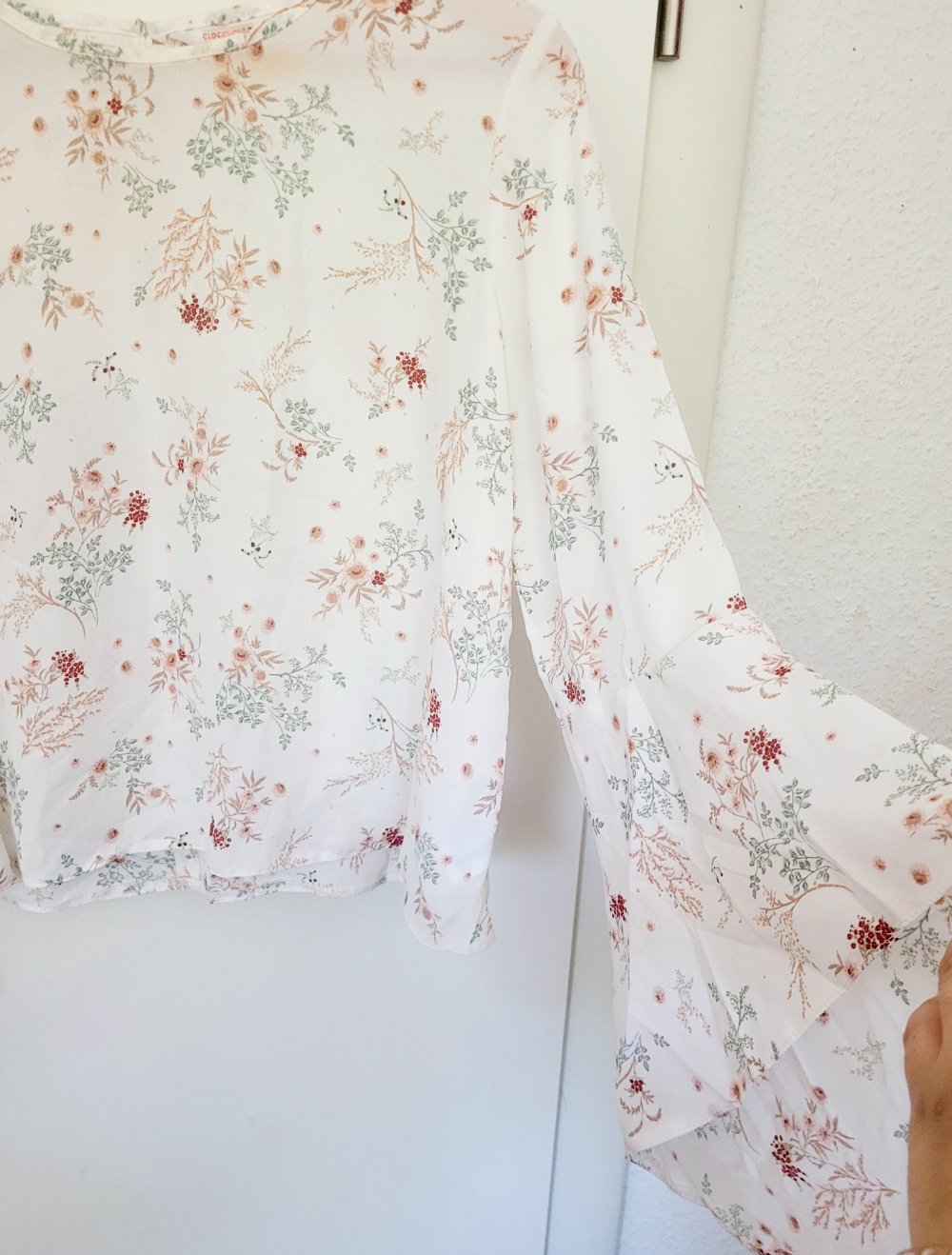 Bluse Blumen Elegant Party Volants Ärmeln Gerafftes Ruched Crop top Oberteil