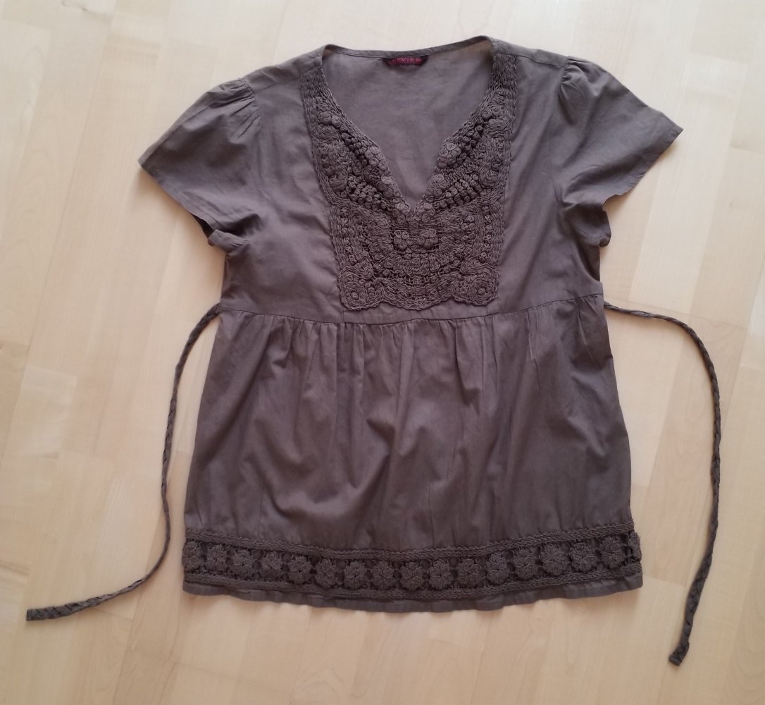 Bluse (mit Strickaufsatz)