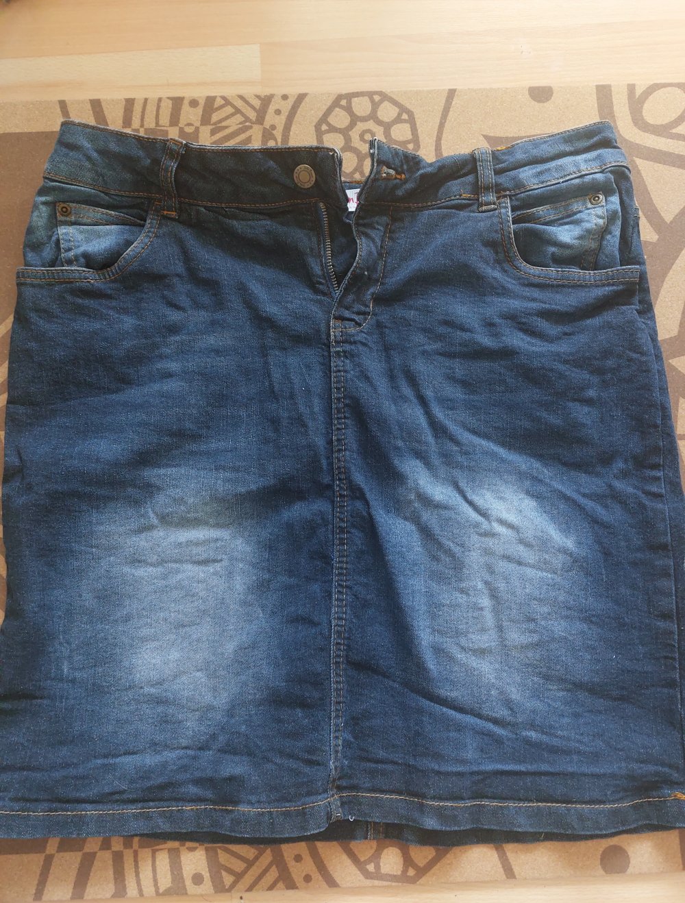 knielanger Jeansrock Gr 42