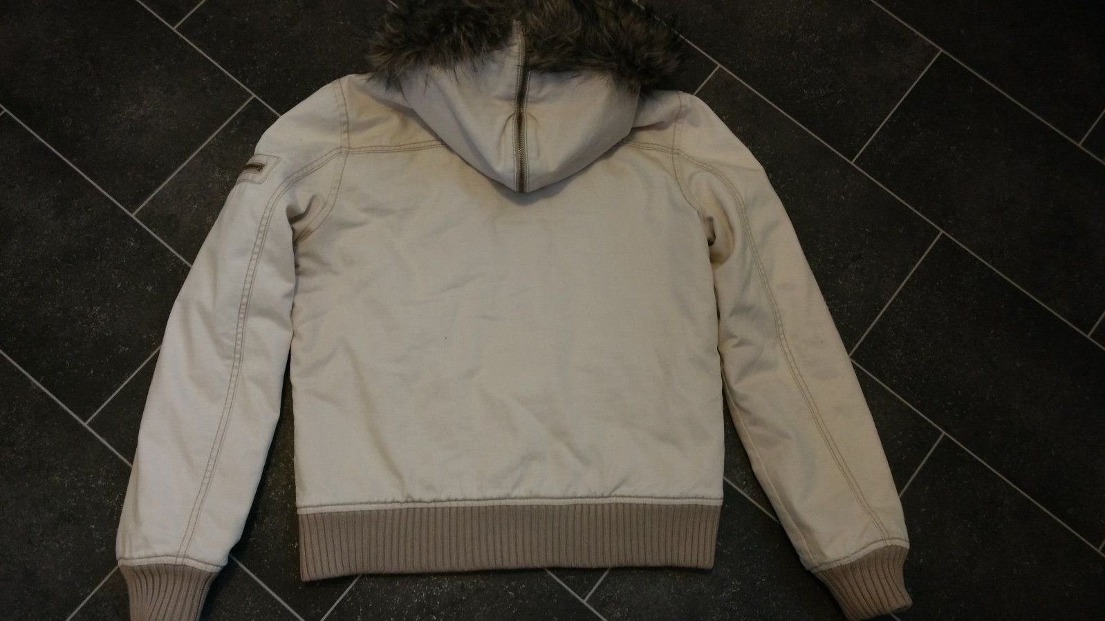 Esprit Edc Jacke Anorak Winterjacke Fellkragen S M Creme Damen