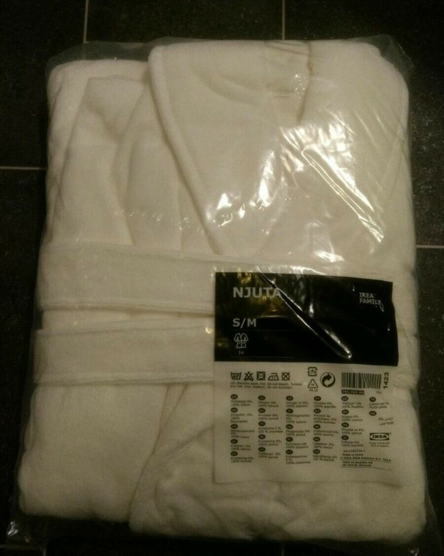 Ikea Bademantel Hausmantel Njuta weiß NEU OVP Hausschuhe rosa