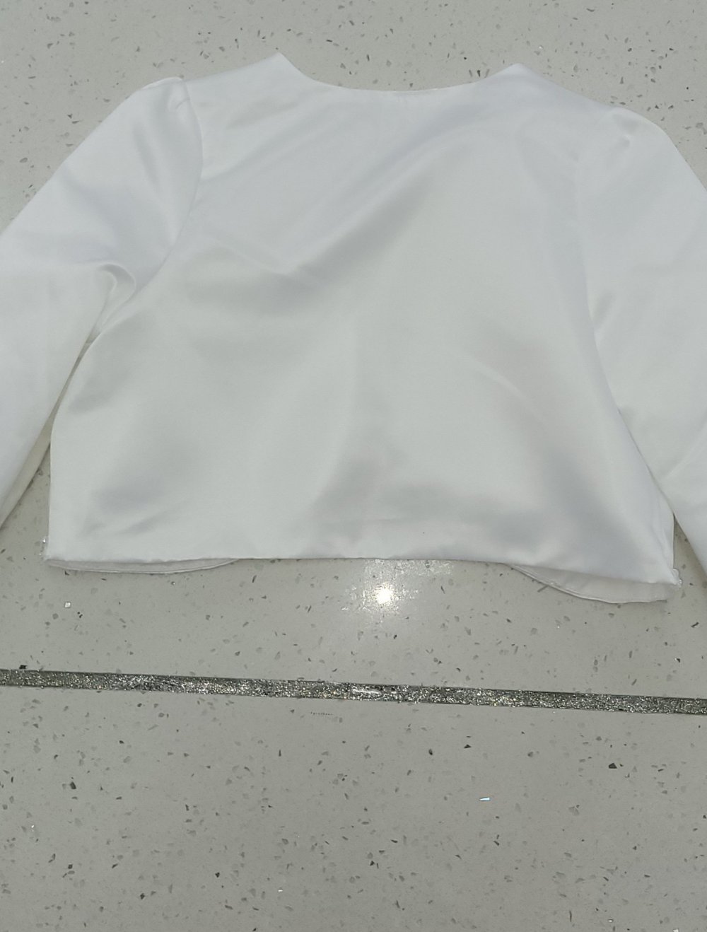 146 #Neu #Mädchen #Bolero #Jäckchen #weiß #Stickerei #glitzer