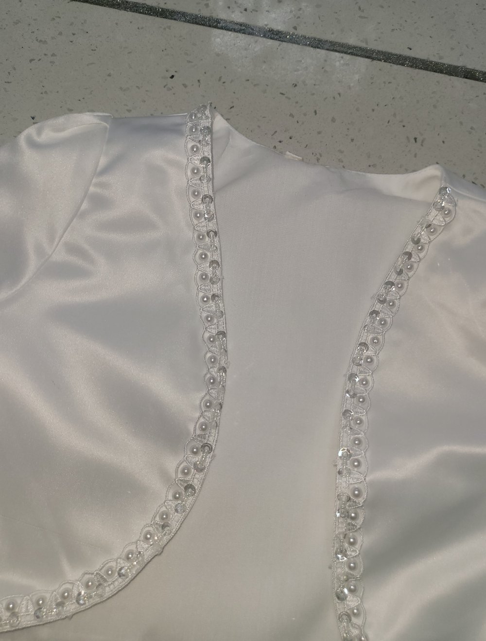 146 #Neu #Mädchen #Bolero #Jäckchen #weiß #Stickerei #glitzer