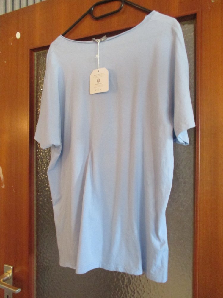 neues damen oberteil tshirt hellblau mit stern gr. xl 