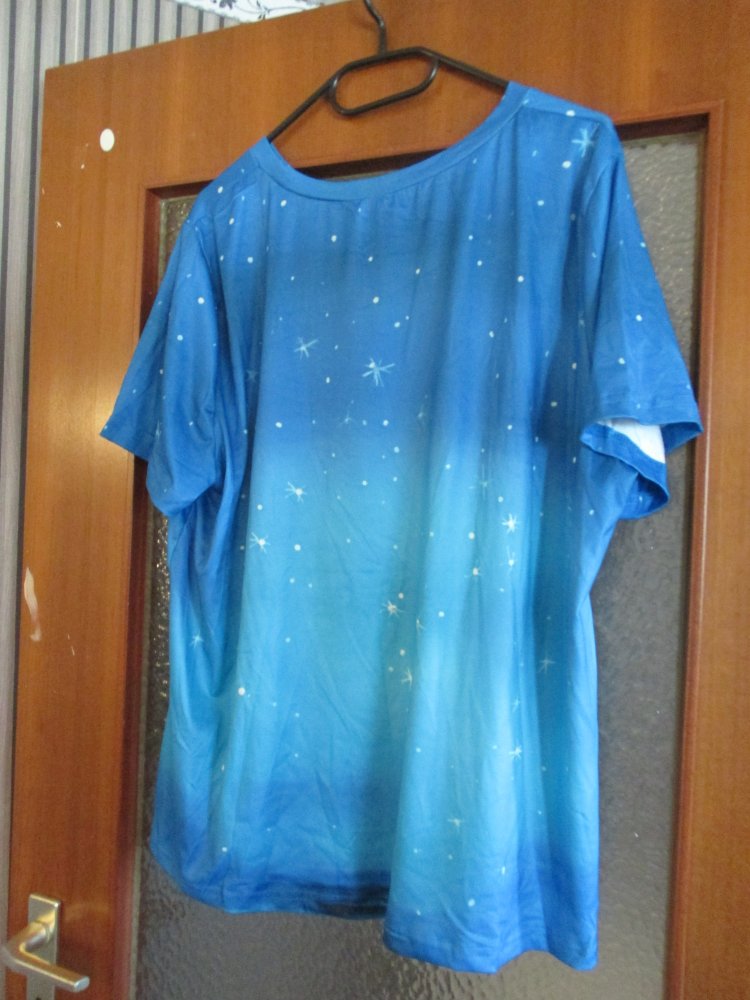 neues damen tshirt mit schmetterlingen farbe blau 