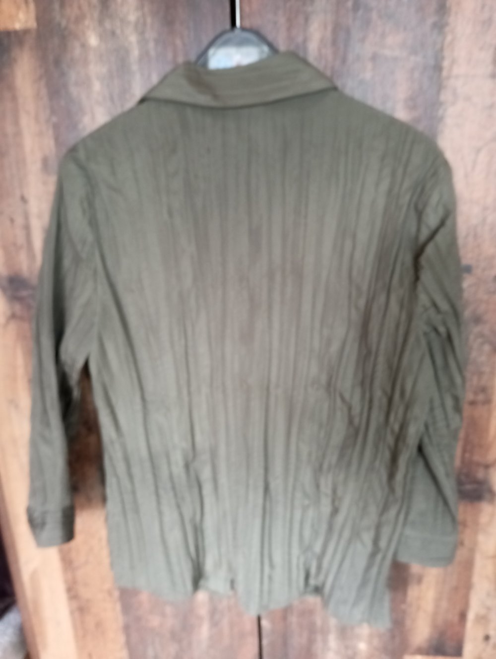 Knitterbluse in khaki