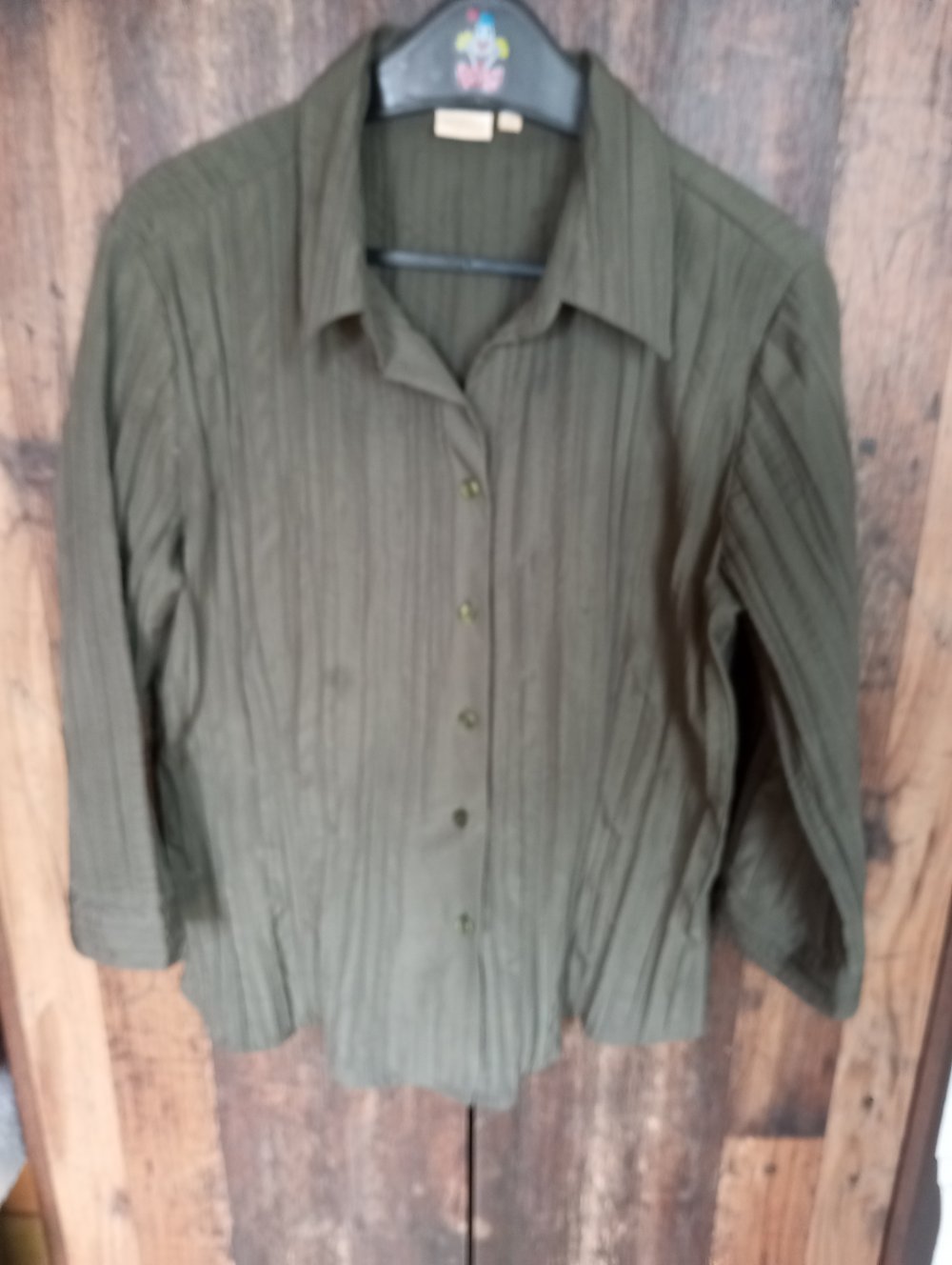 Knitterbluse in khaki