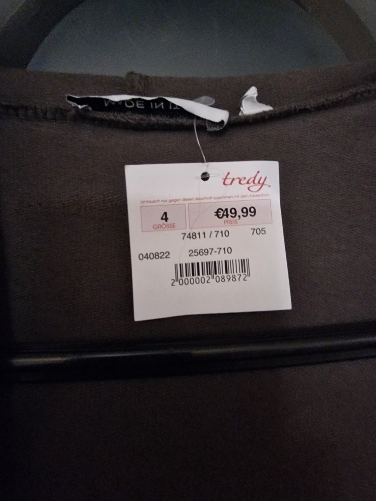 Mittelbrauner Mantel aus Sweatstoff von Tredy Gr. 48, ungetragen