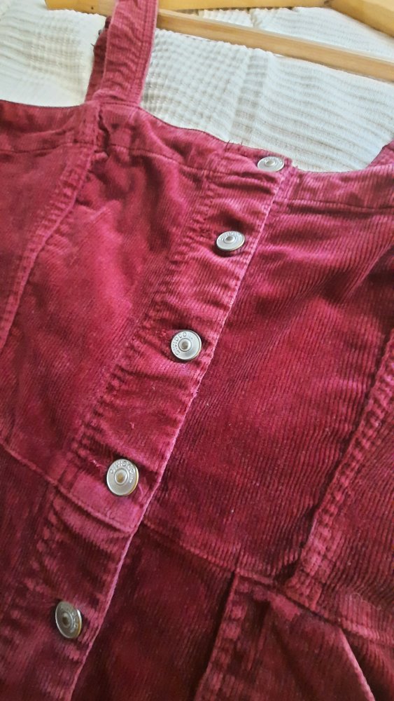 H&M Kleid Cord Baumwolle 38 Rot Bordeaux 