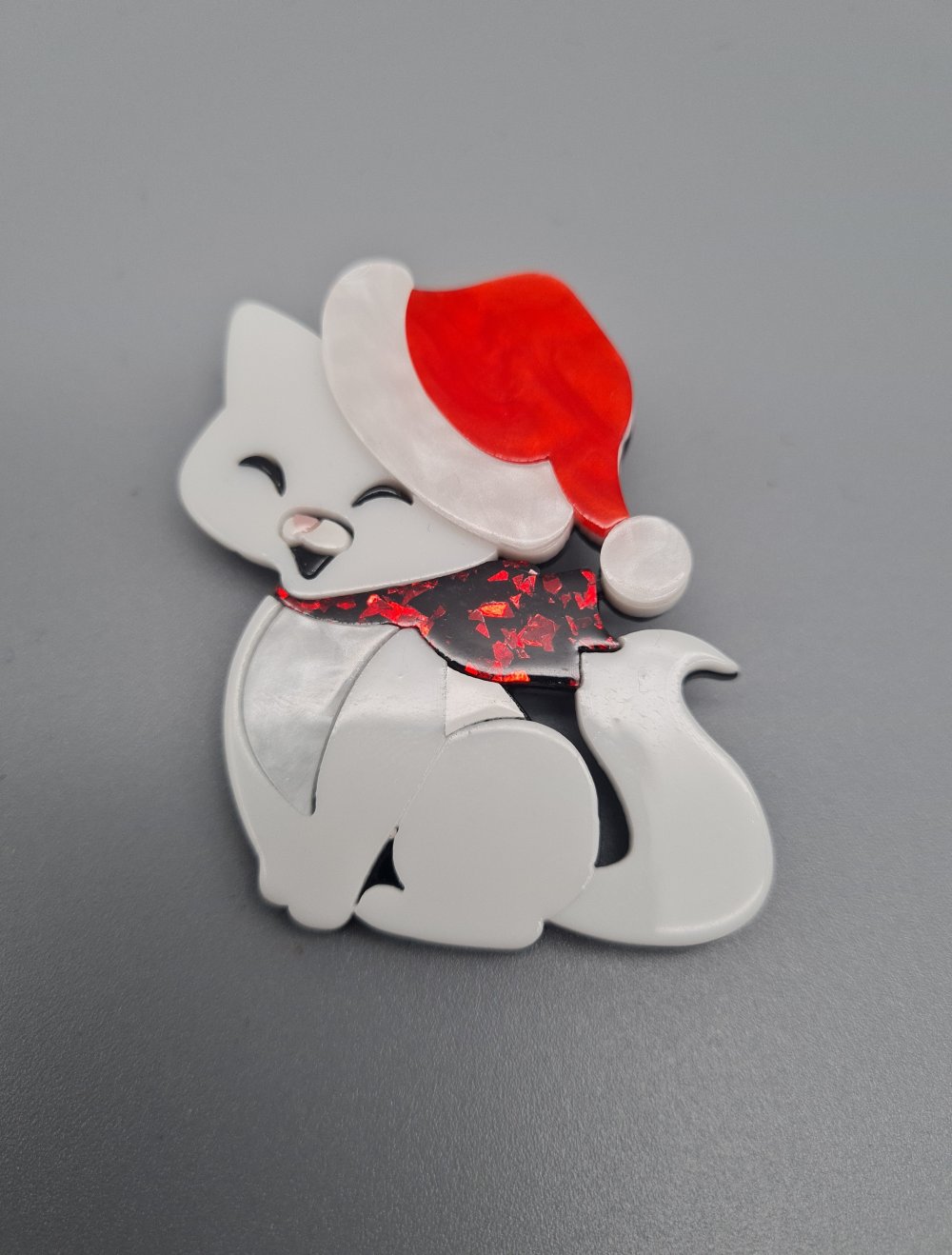 Brosche Weihnachtskätzchen