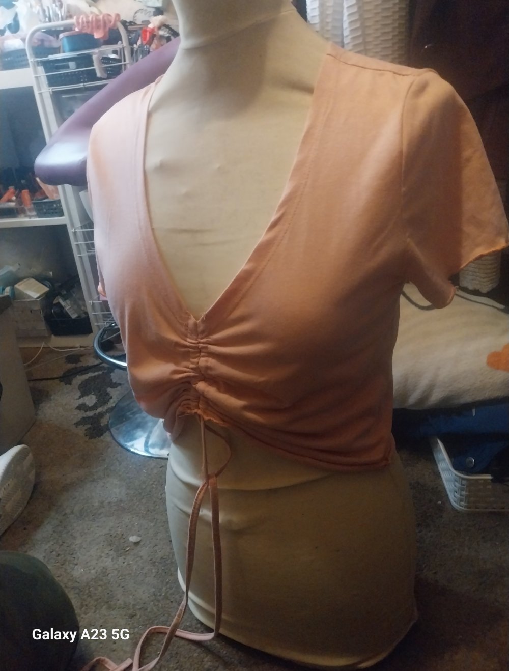 rosa bauchfreies shirt