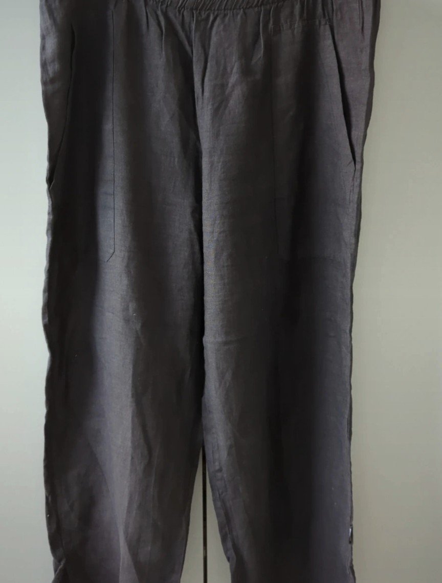Leinen Schwarze Hose Gr.54