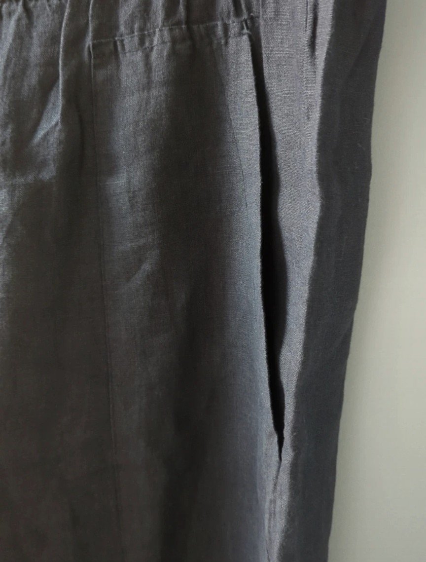 Leinen Schwarze Hose Gr.54