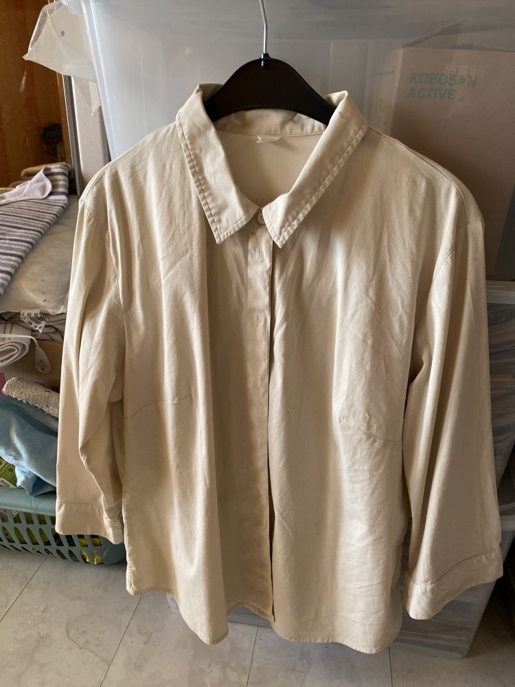 Damen-Bluse, cremefarben, Dreiviertel-Arm, Gr. 42