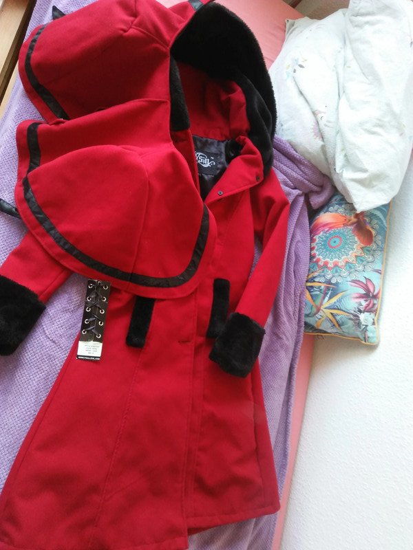 Voodoo Vixxsin Mantel EMP Rot mit Cape So schön 34-36 xs-s XS S 