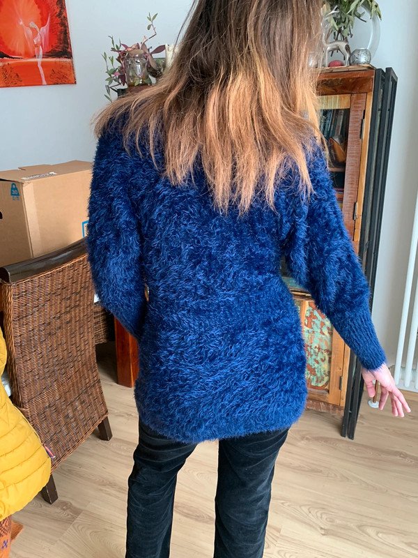 Patty Moon Material Mix Wuschel Pulli mit Seide 36 S