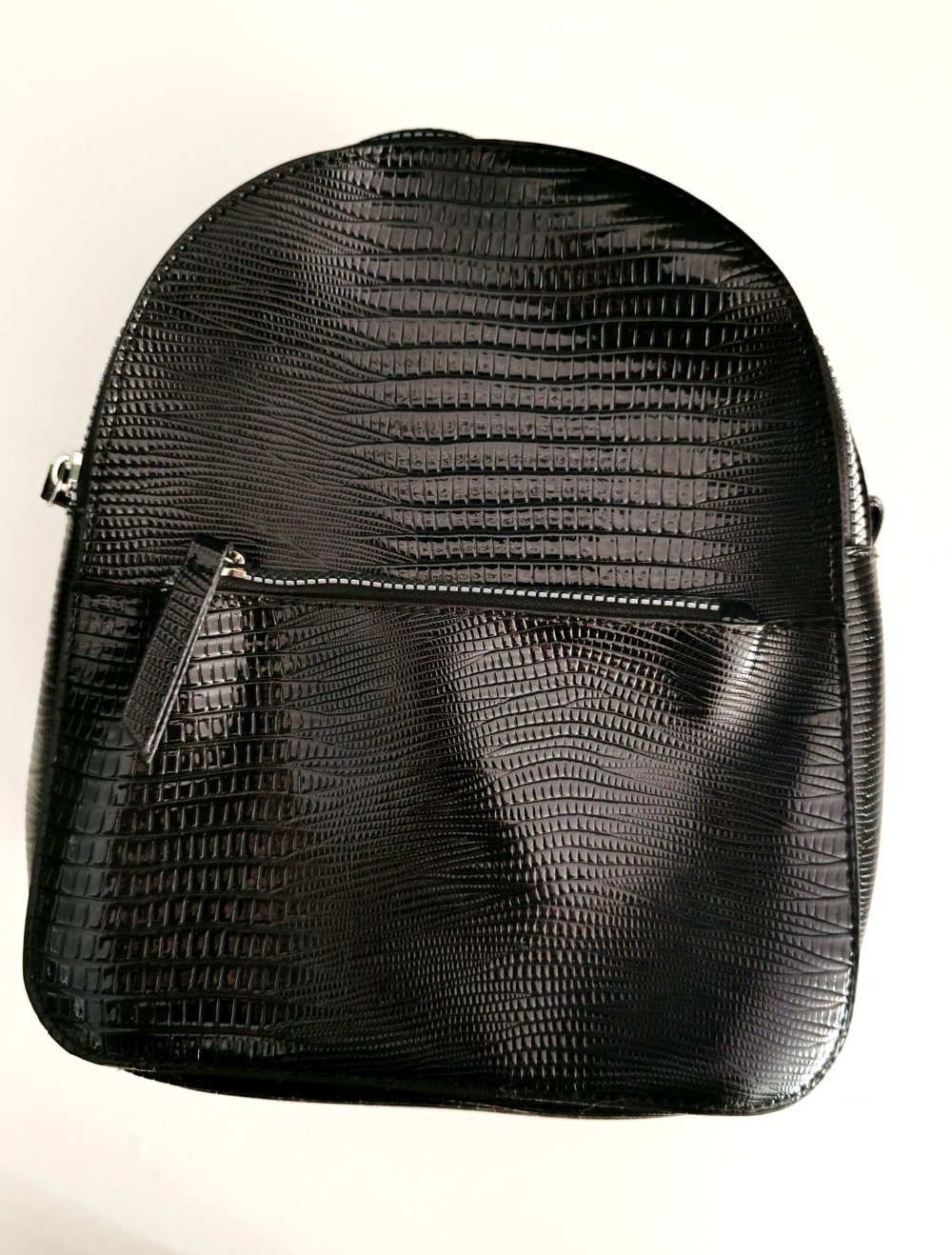 Mini Rucksack Kroko Lack Look Glänzend Neu
