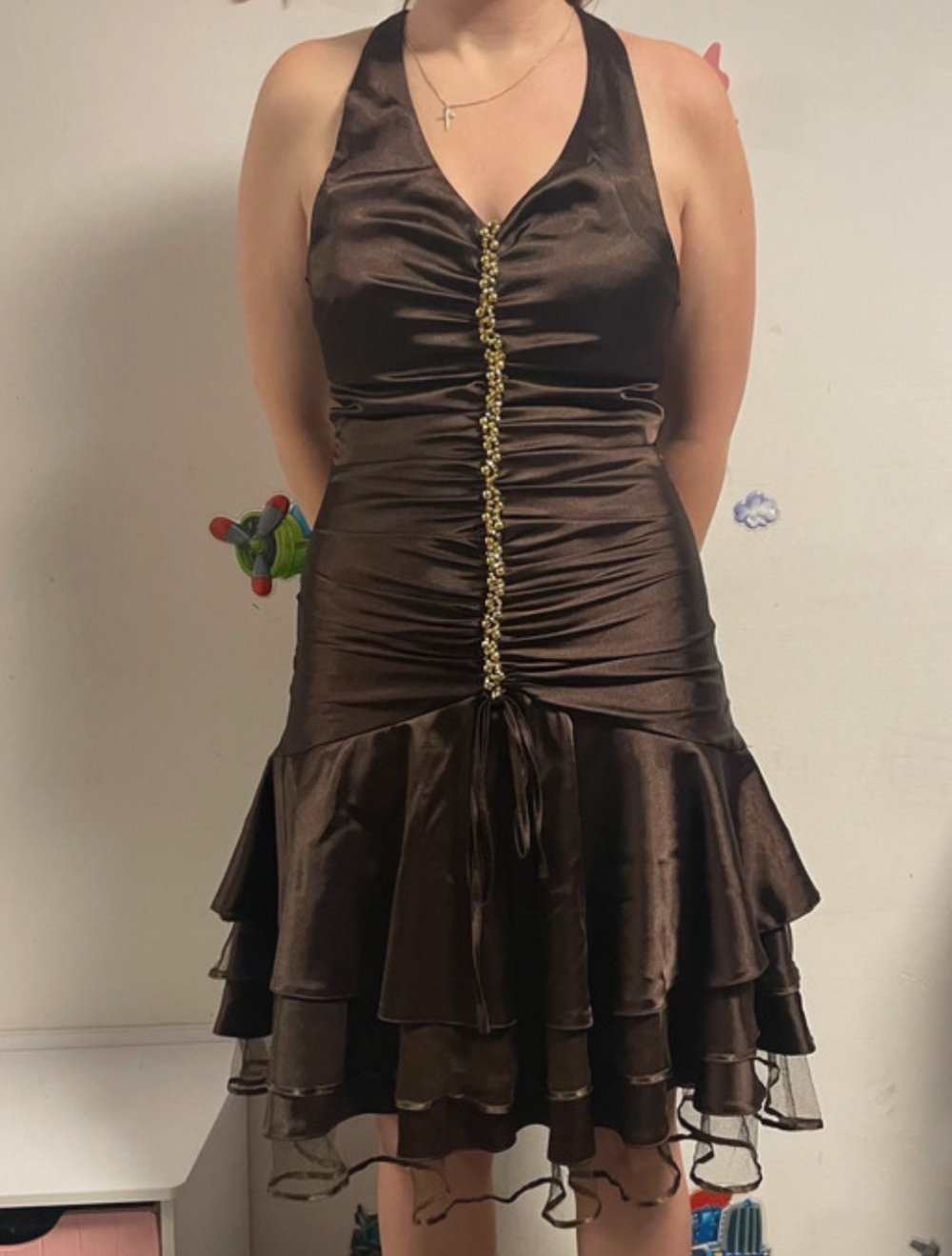 braunes Cocktailkleid